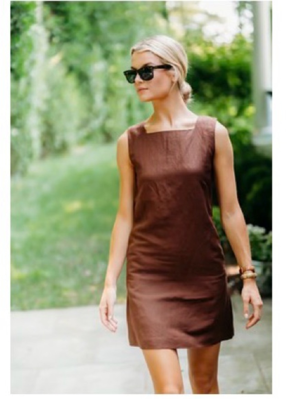 Julia Amory Serena Dress - Coco - S Classic Sleeveless Brown Shift Dress